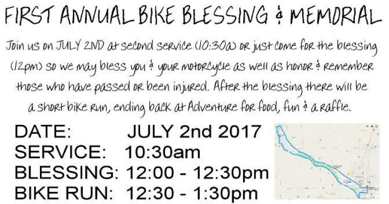 Bike blessing, memorial, run & cookout