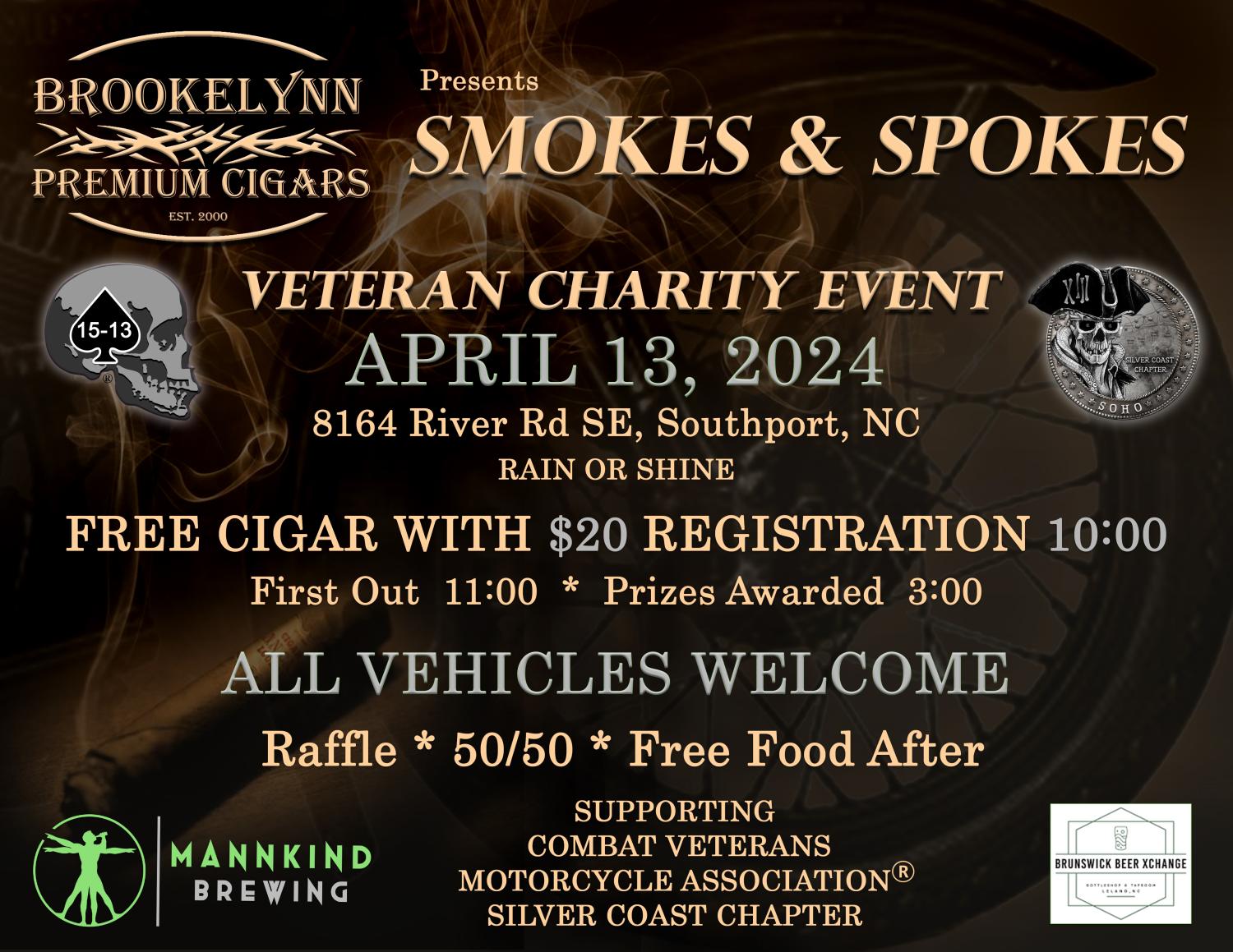 SMOKES & SPOKES Veteran Charity Event