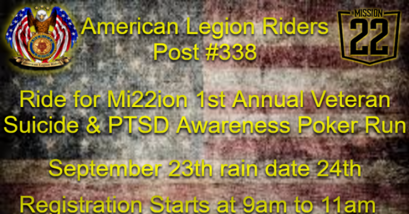 Ride for Mi22ion 1st Annual Veterans Suicide & PTSD Awareness 