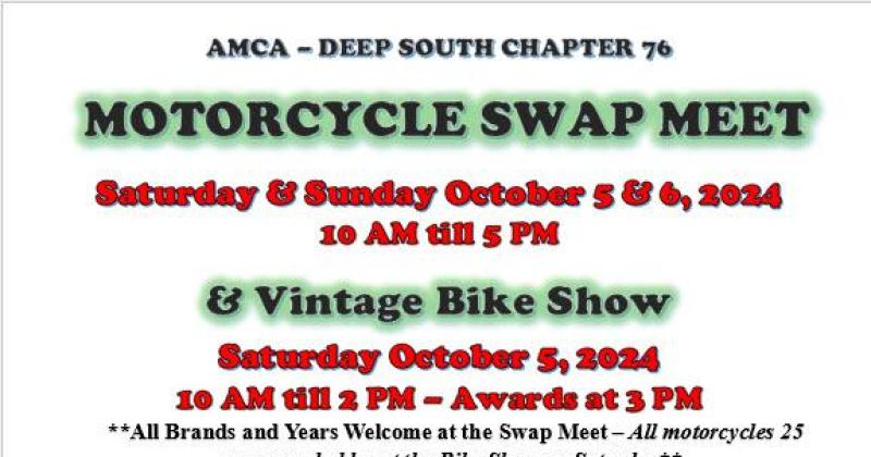 Deep South Chapter 76 Swap Meet & Vintage Bike Show