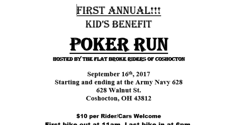 First Annual Kids Benefit Poker Run
